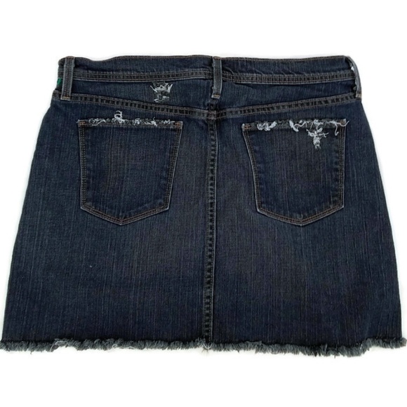 Gap Women's Mini Skirt Stretch Denim Distressed 12 - Picture 2 of 5